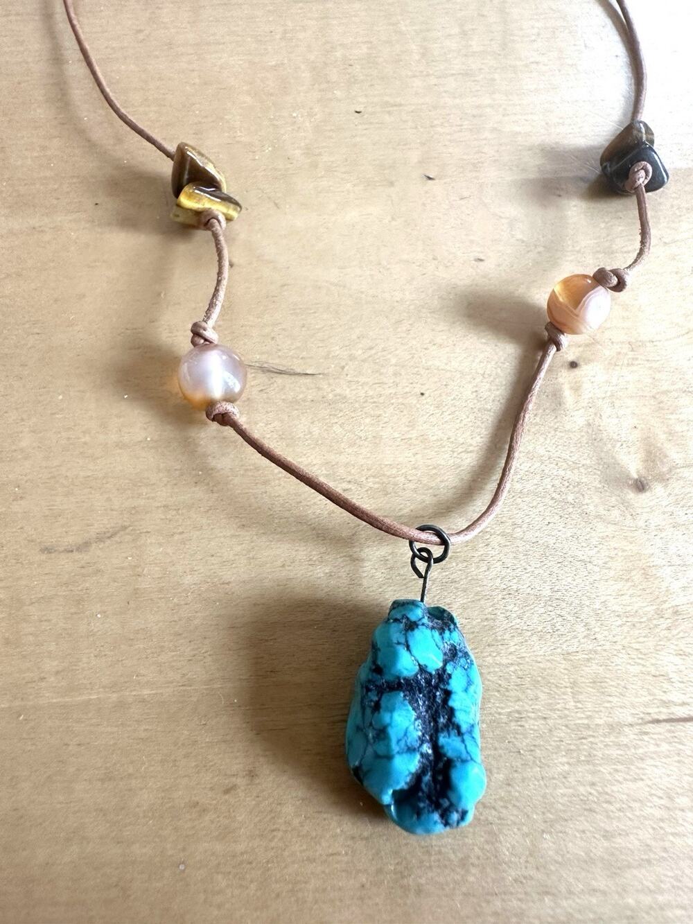 Vintage Catherine Stein Necklace Natural Stone